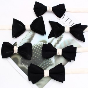 Leier men's black and white bow ties, British-style square scarves, professional wedding and banquet bow ties, pocket scarves, manufacturer