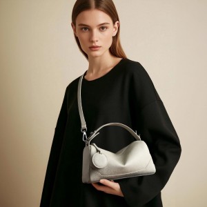 TOGO top-grain cowhide women's bag, fashionable genuine leather cross-border Boston bag, versatile trendy handbag and crossbody bag