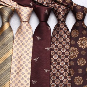 Lei'er brown ties, men's fashionable business polyester hand-tied ties, manufacturer wholesale, in a variety of colors