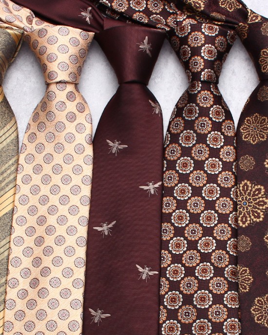 Lei'er brown ties, men's fashionable business polyester hand-tied ties, manufacturer wholesale, in a variety of colors