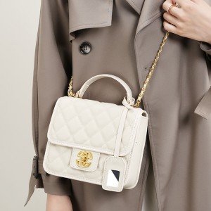 Classic cowhide bag, 2025 new style genuine leather women's crossbody bag, Chanel-style shoulder and chain bag