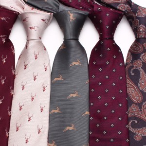 Lei'er men's cashew flower ties, European and American animal pattern ties, 8cm Korean-style wedding groom ties, manufacturers.