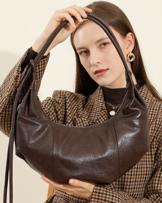 Same crossbody bag, croissant bag, original leather shoulder bag, underarm bag, large-capacity commuter bag