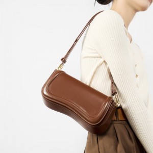 Genuine leather underarm tofu bag, simple, stylish, trendy, street-inspired, popular, niche crossbody bag