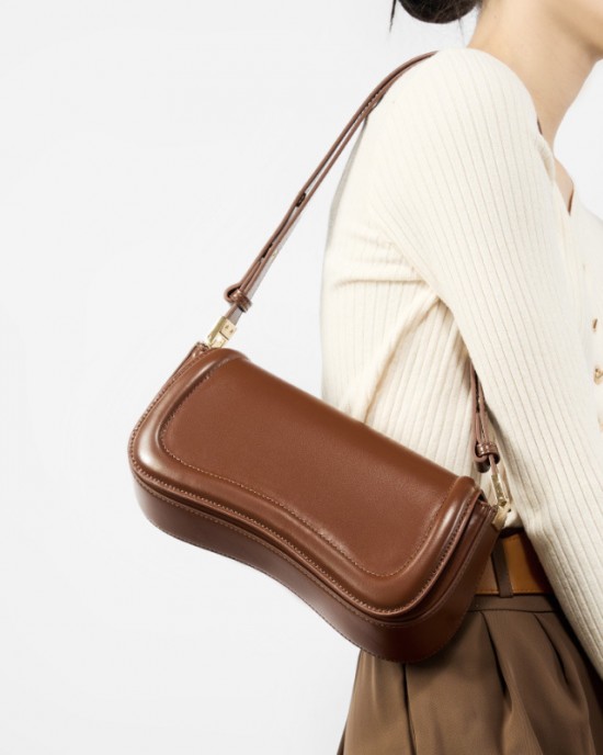 Genuine leather underarm tofu bag, simple, stylish, trendy, street-inspired, popular, niche crossbody bag