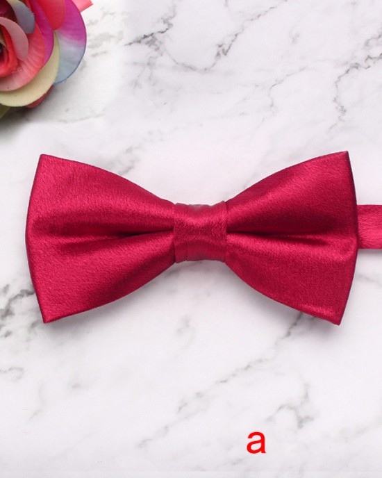 New Polished Solid Color Polyester Bow Ties for Men, Fashionable Suit Bow Ties, Groomsmen Wedding Bow Ties