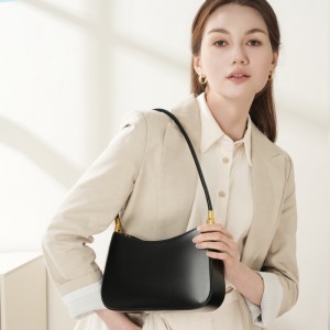 Spring/Summer new niche design genuine leather commuter baguette bag 2025 Spring/Summer French-style underarm bag single shoulder vintage women's bag