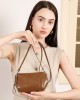 Vegetable-tanned cowhide stylish retro geometric patchwork, high-end, 2025 new genuine leather versatile fashion shoulder/crossbody bag for women