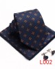 Leier floral polyester three-piece suits, gentleman's fashionable and casual men's ties, handkerchiefs, and cufflinks.
