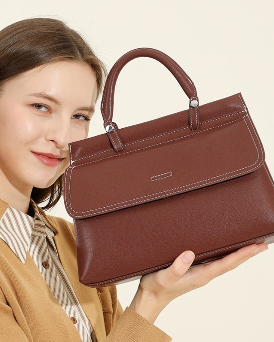 Genuine Leather Women's Underarm Lightweight Single Shoulder Crossbody European Bags, Fresh and Versatile, Cell Phone Shopping, Solid Color Soft Women's Bags