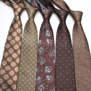 2025 new brown ties, men's business and fashionable polyester hand-tied ties, manufacturers in stock and wholesale, multiple colors available