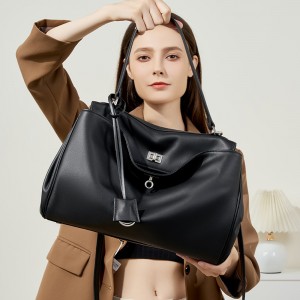 2025 new Rodeo Kelly tote bag, large-capacity smooth calfskin shoulder and handbag with lock closure, suitable for commuting.