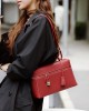 New spring/summer 2025 cowhide box bag, stylish commuter shoulder and crossbody bag, elegant and stylish women's handbag