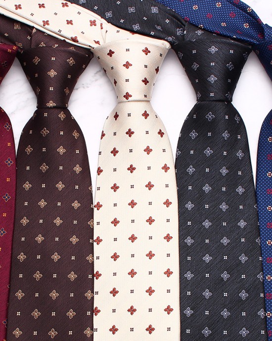 Lei'er plaid casual tie for banquets, striped cashew flower pattern tie, Korean style 8cm tie factory.