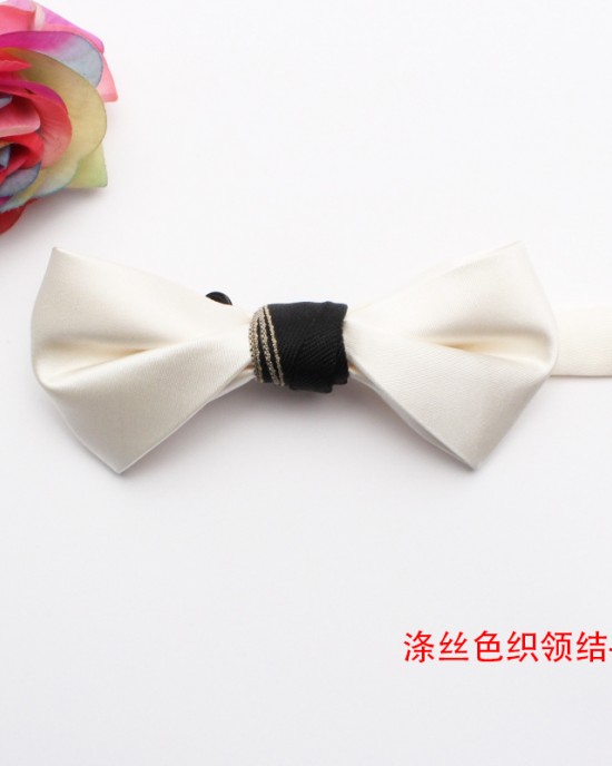 New solid color shiny polyester silk bow ties, men's elegant shirts, suits, workwear, wedding bow ties, ready for wholesale.