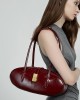 2025 new, top-grain waxed cowhide underarm bag, single-shoulder genuine leather handbag, long baguette bag for commuters.