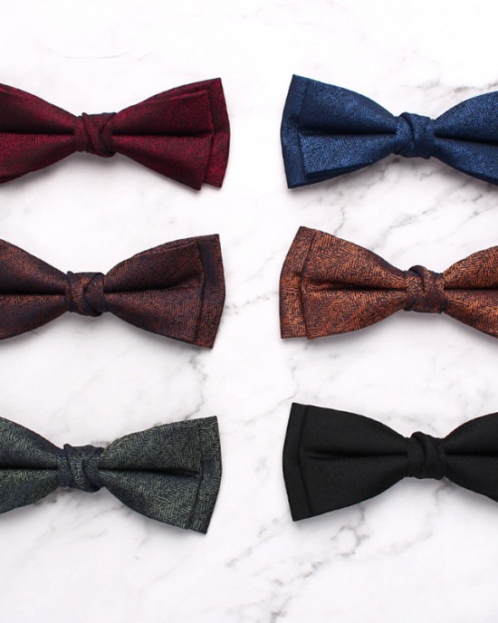 Manufacturer's ready-to-stock business wedding bow ties, men's suit polyester bow ties, distinctive double-layered textured casual bow ties, wholesale.