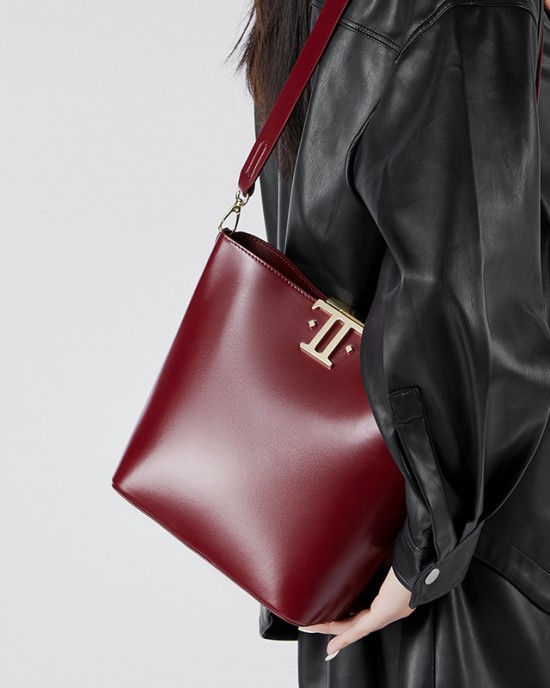 New High-End Large Capacity Commuter Bucket Bag for Women, Original, Niche Genuine Leather Underarm Bag, Stylish Shoulder Bag