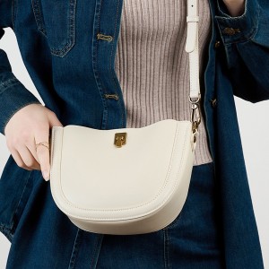 Genuine Leather Niche Designer High-Quality Luxury underarm moon bag, 2025 new French-style versatile shoulder bag for women
