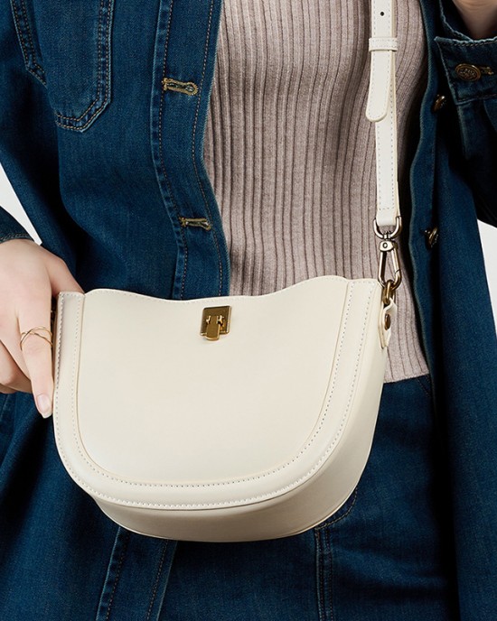 Genuine Leather Niche Designer High-Quality Luxury underarm moon bag, 2025 new French-style versatile shoulder bag for women