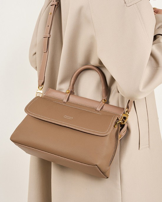 2025 new style top-grain cowhide bags for women, genuine leather messenger bags, large-capacity commuter briefcases