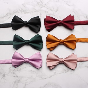 Factory direct solid-color bow ties for men.