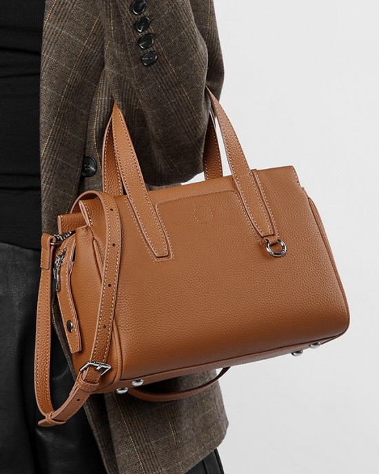 Cross-border wholesale light luxury bags, 2025 new French-style crossbody bags, small square bags, genuine leather handbags for women, commuter bags