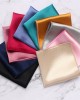 Solid British-style polyester glossy pocket square for men's suits, banquets, weddings, and formal dresses, chest scarfs and handkerchiefs.