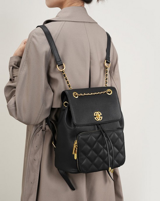 2025 new women's backpack, a Chanel-style chain backpack, a high-quality travel bag