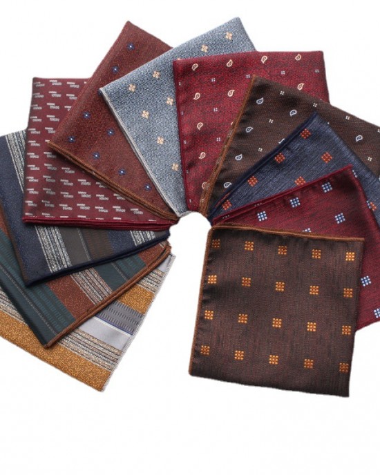 Lei'er men's wedding polyester silk square handkerchief, suit pocket square, multi-colored suit square, chest scarf, factory wholesale