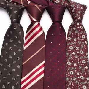 Leier new coffee-colored men's business and fashionable polyester hand-tied ties, manufacturer, and wholesale striped ties.