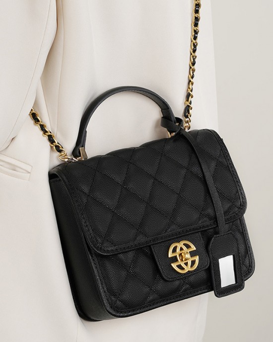 Classic cowhide bag, 2025 new style genuine leather women's crossbody bag, Chanel-style shoulder and chain bag