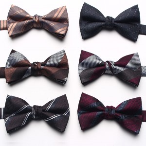 New Yarn-Dyed Jacquard Men's Bow Ties, Business Fashion Polyester Silk Groom & Groomsmen Wedding Bow Ties, Wholesale & In Stock