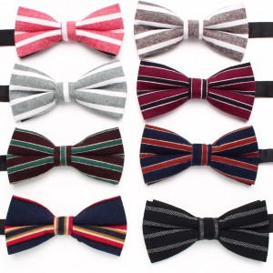 Leier striped cotton bow ties, simple and stylish bow ties, men's casual bow ties, bow flowers, manufacturer