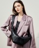 French Niche First-Grain Lambskin Croissant Bag, Lazy Croissant Bag, Genuine Leather Single-Shoulder Crossbody Dumpling Bag for Women