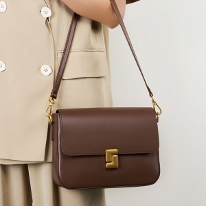 2025 new spring/summer genuine leather bag, women's commuting shoulder bag, small square cowhide bag