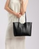 New style genuine leather women's handbag, fashionable cowhide shoulder bag, daily commuter bag, simple style, large capacity woven sling bag.