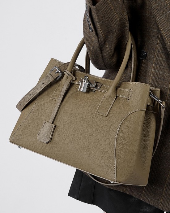 New Niche Design Platinum Luxury Genuine Leather Single Shoulder Handbag, Large Capacity Fashionable Handbag