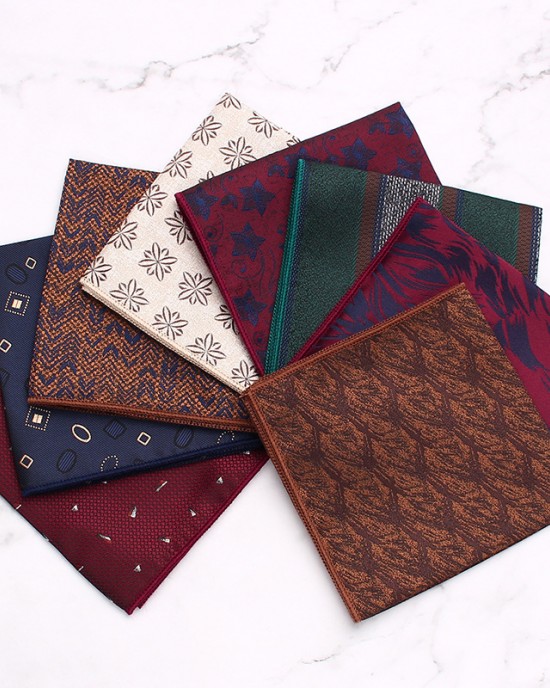 Formal business squares, wedding suit pocket squares, patterned chest scarves, handkerchiefs, small party squares, suit accessories manufacturer