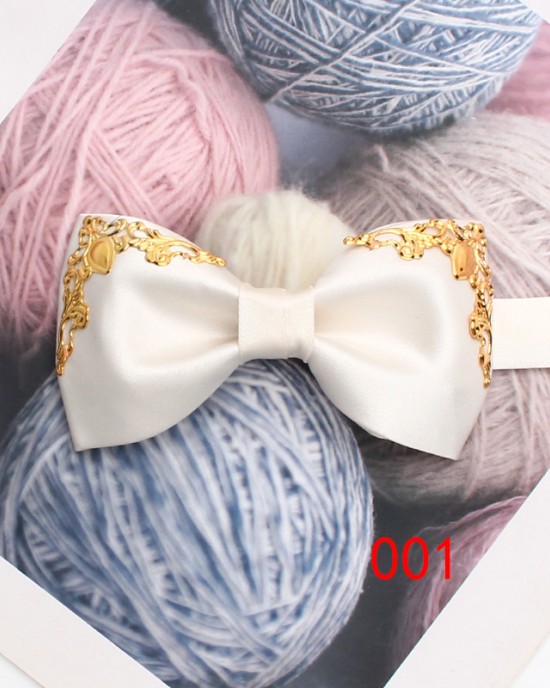 Leier men's stylish bow ties, trendy shirts, suits, banquets, and wedding accessories, including bow ties with gold embellishments.