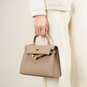 2025 new spring and summer fashionable cowhide, high-quality genuine leather Kelly bag, mini crossbody handbag for women