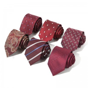 Lei'er new red series 8cm polyester jacquard business suit ties, bulk tie manufacturer in stock.