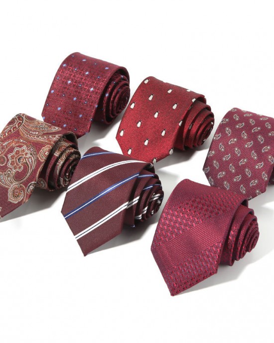 Lei'er new red series 8cm polyester jacquard business suit ties, bulk tie manufacturer in stock.