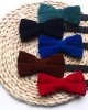 Men's plush shirt bow ties, wholesale, double-layer solid-color Korean velvet neckties for grooms and groomsmen, wedding bow tie manufacturer.