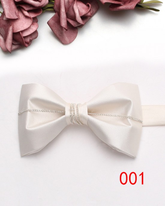 Lei'er silver decorative bow tie, trendy shirt, suit, banquet, wedding accessory, men's fashion bow tie manufacturer